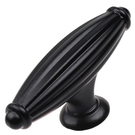 2-1/2 In. Matte Black Fluted Cabinet T-Knob - 4047-MB, 10PK